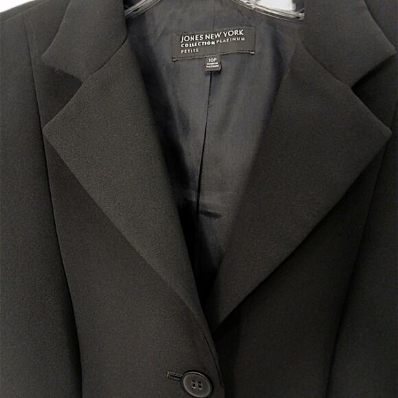 Jones New York Suit Jacket Sz 10P Black Career Preppy Collection Platinum Power - Picture 4 of 12